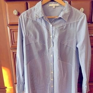 Fever 1X blue pinstriped shirt